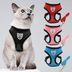 Breathable Mesh Cat & Dog Harness Set