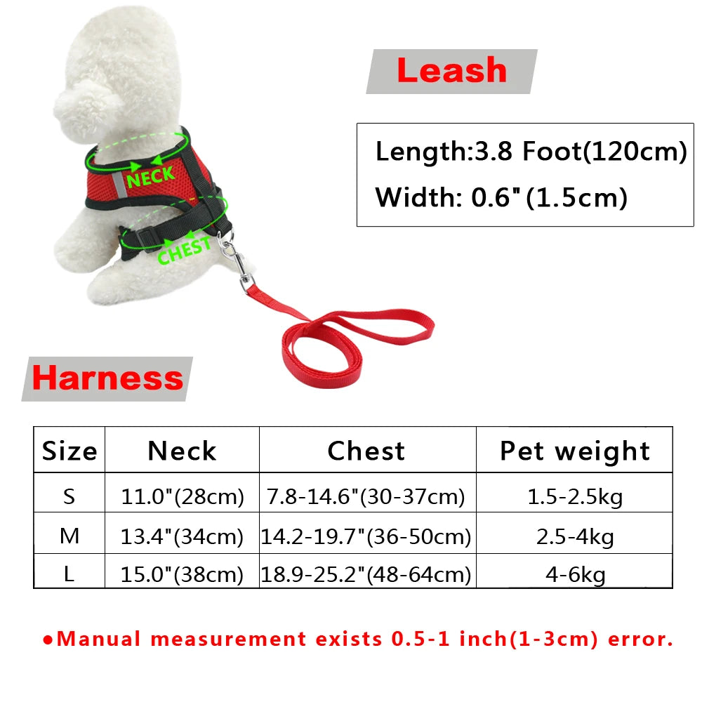 Breathable Mesh Cat & Dog Harness Set