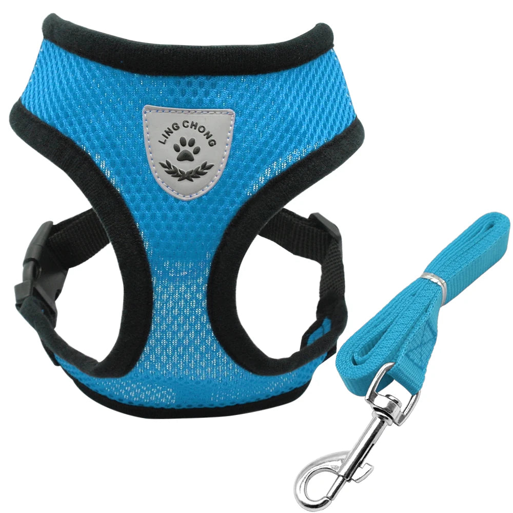 Breathable Mesh Cat & Dog Harness Set