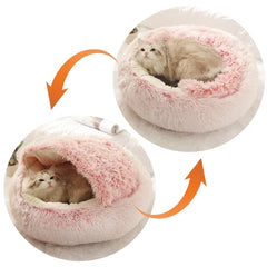 Warm Plush Round Cat Bed