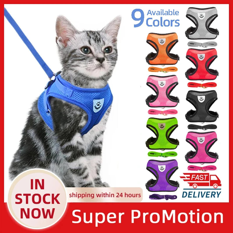 Adjustable Mesh Cat & Dog Harness