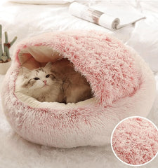 2-in-1 Round Plush Pet Bed