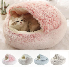 Warm Plush Round Cat Bed