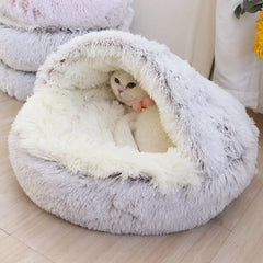 2-in-1 Round Plush Pet Bed