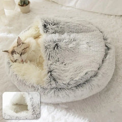 2-in-1 Round Plush Pet Bed