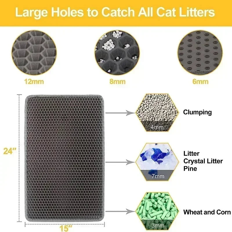 Non-Slip Double-Layer Cat Litter Mat