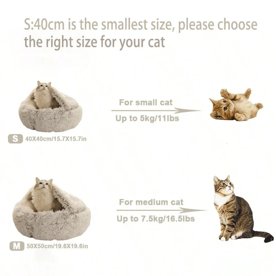 2-in-1 Round Plush Pet Bed