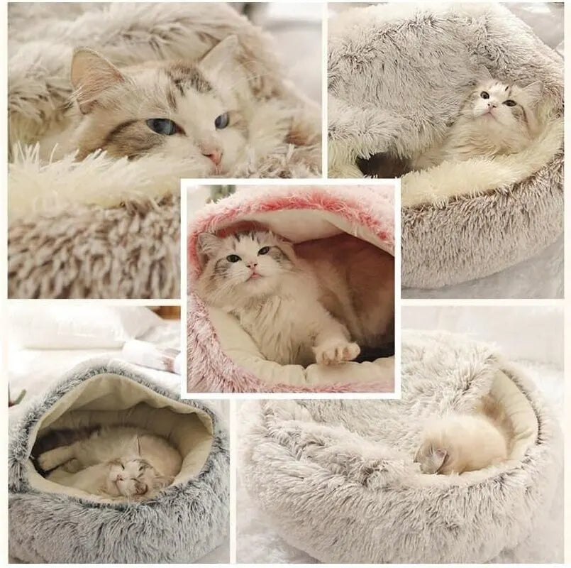 2-in-1 Round Plush Pet Bed