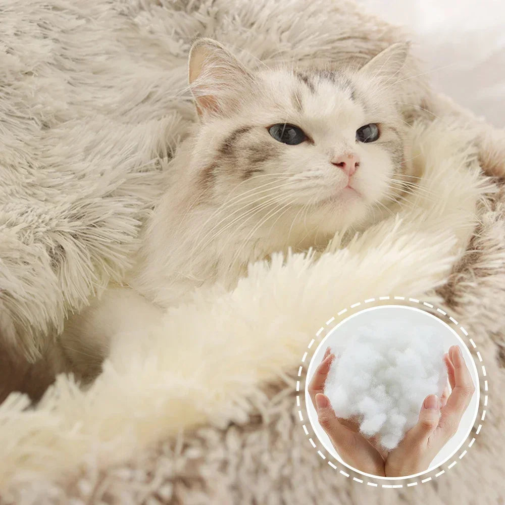 Warm Plush Round Cat Bed